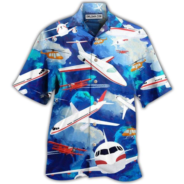 Airplane Life Is Simple Eat Sleep Fly In Sky - Hawaiian Shirt Jezsport.com