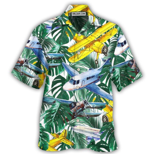 Airplane Tropical Leaf Wish Right Now - Hawaiian Shirt Jezsport.com