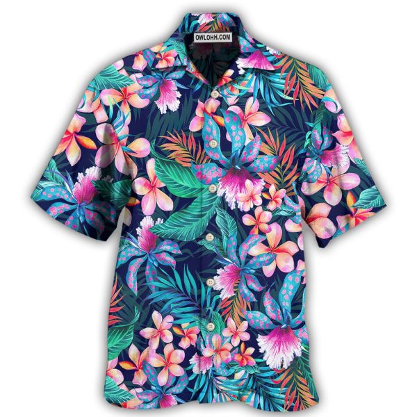 Flower Tropical Floral Aloha Summer Time - Hawaiian Shirt Jezsport.com