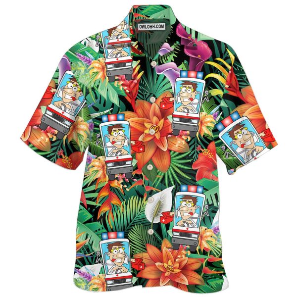 Ambulance Driver Tropical Floral Style - Hawaiian Shirt Jezsport.com