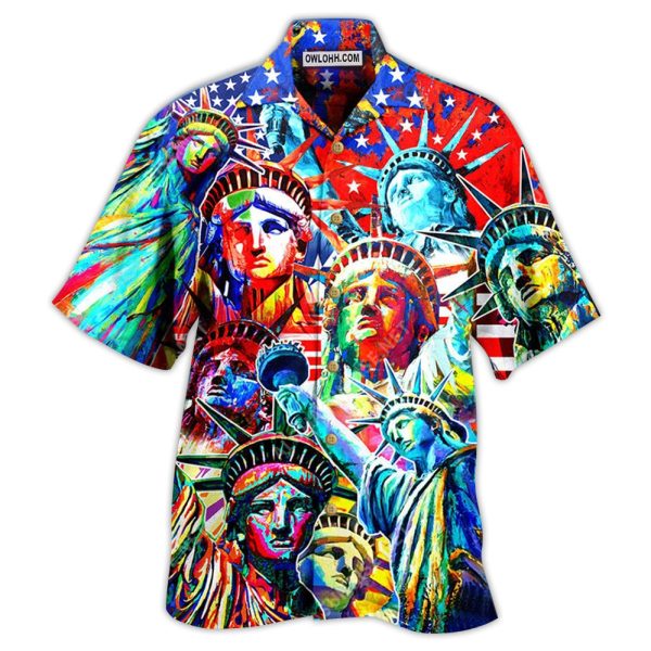 America Colorful Statue Of Liberty - Hawaiian Shirt Jezsport.com