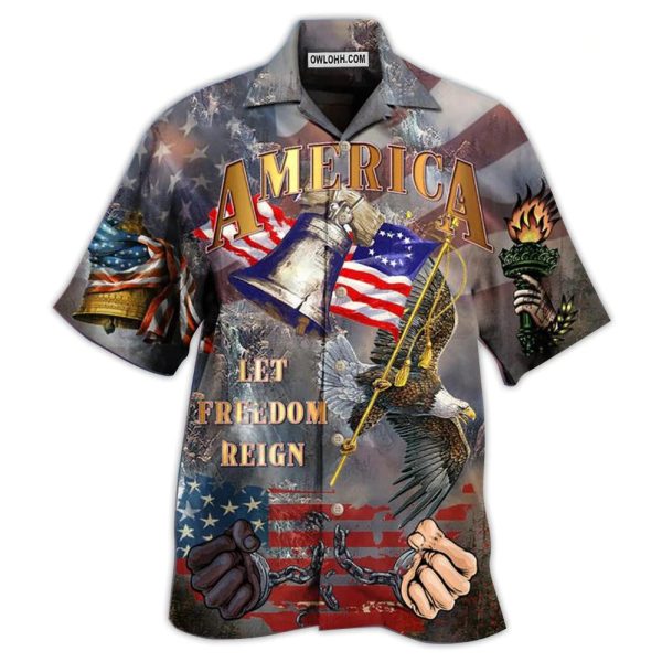 America Let Freedom Reign - Hawaiian Shirt Jezsport.com