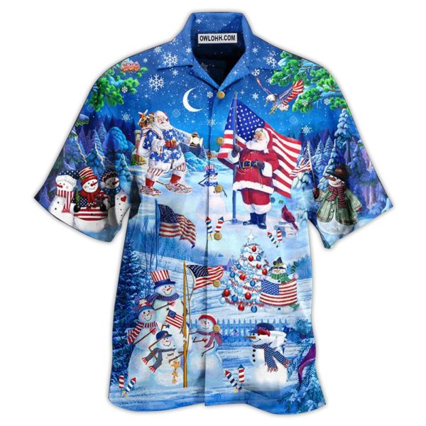 America Merry Xmas Santa Claus America - Hawaiian Shirt Jezsport.com