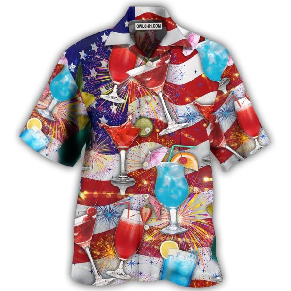 Cocktail Independence Day American Celebration - Hawaiian Shirt Jezsport.com