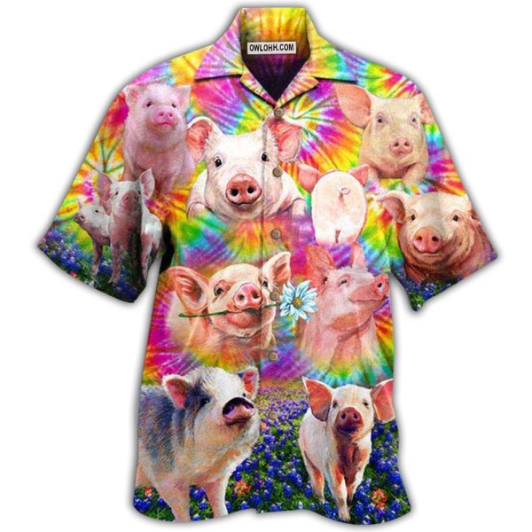 Pig Easily Distracted By Piggy In Tiny Flowers - Hawaiian Shirt Jezsport.com