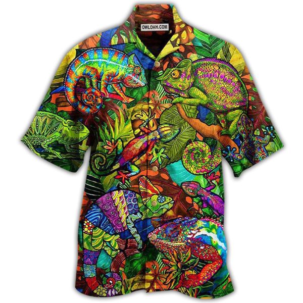 Chameleon Animals Fullcolor Abstract Style So Cool - Hawaiian Shirt Jezsport.com