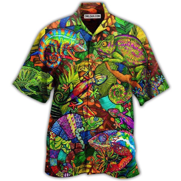 Chameleon Animals Life Is Better With A Chameleon Pattern - Hawaiian Shirt Jezsport.com