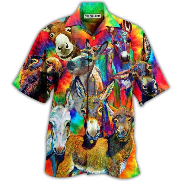 Donkey Animals Love Color Always Smile - Hawaiian Shirt Jezsport.com