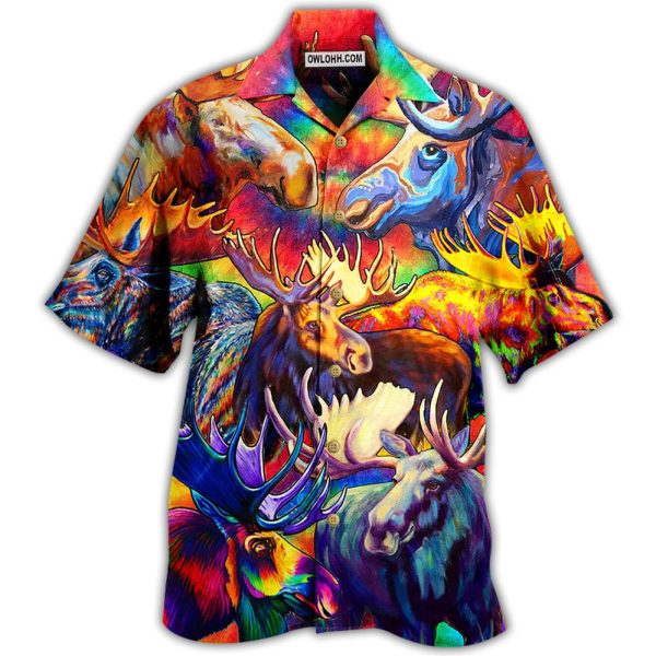 Moose Beautiful Painting Color Style - Hawaiian Shirt Jezsport.com