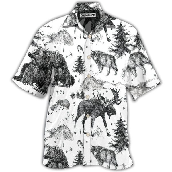 Animals Wild Black And White - Hawaiian Shirt Jezsport.com