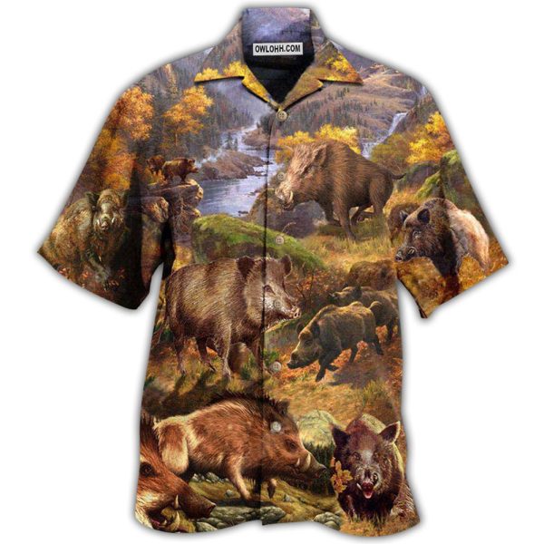 Boar Animals Wild Boar Hog Hunters Do It All Night Long - Hawaiian Shirt Jezsport.com