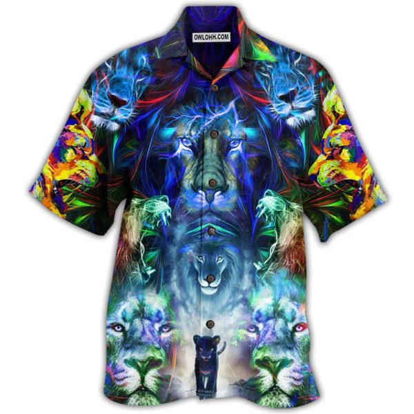 Lion Be Coming King With Colorful Pattern - Hawaiian Shirt Jezsport.com