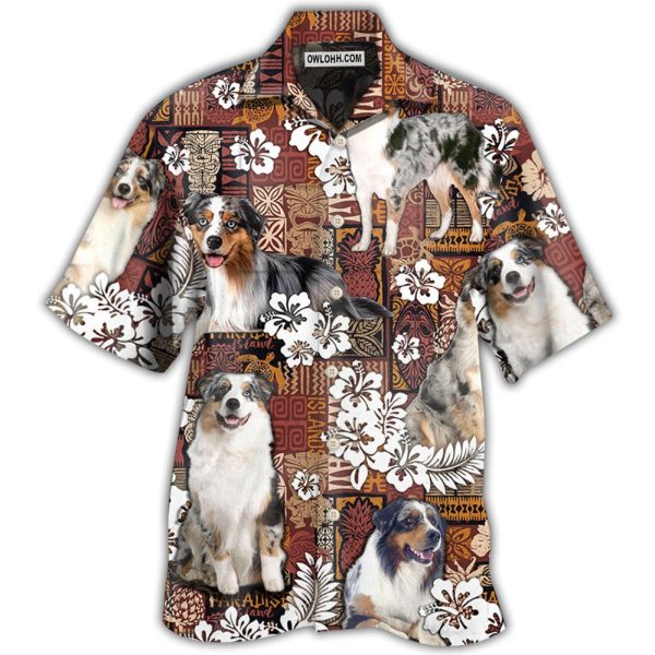 Australian Shepherd Dog Vintage Lover Tropical Style - Hawaiian Shirt Jezsport.com