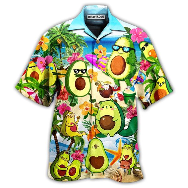 Avocado Chilling By The Beach - Hawaiian Shirt Jezsport.com