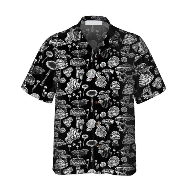 Black And White Casual Mushroom Hawaiian Shirt - For Men & Women Jezsport.com