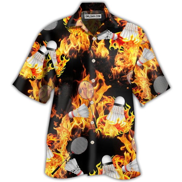 Badminton Fire Black And Yellow - Hawaiian Shirt Jezsport.com