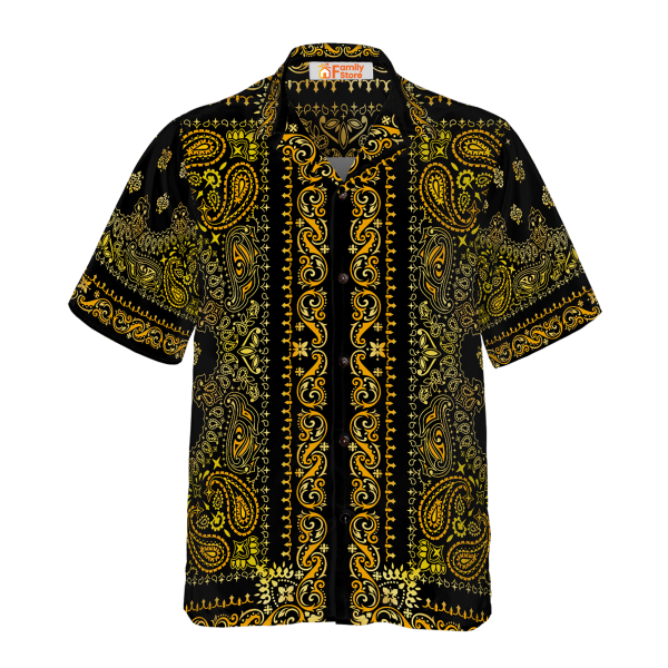 Barber Bandana Style Gold Hawaiian Shirt Jezsport.com