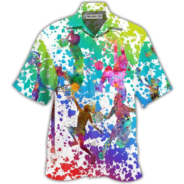 Basketball Colorful Painting - Hawaiian Shirt Jezsport.com