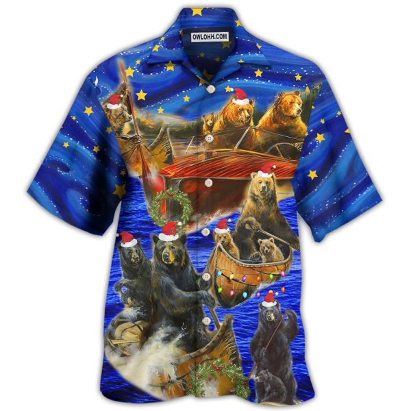 Bear Floats Boats Merry Christmas - Hawaiian Shirt Jezsport.com