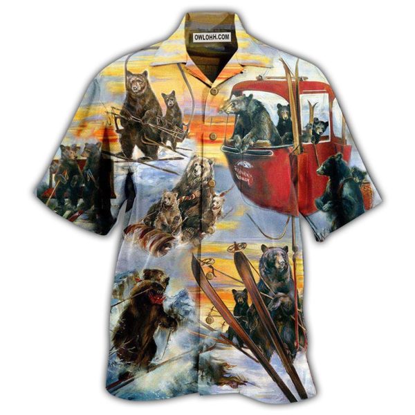 Bear Live Breathe Ski Funny - Hawaiian Shirt Jezsport.com