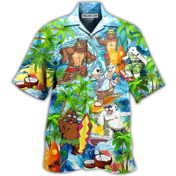 Bear Love Beach Love Animals - Hawaiian Shirt Jezsport.com