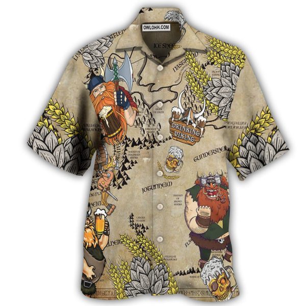 Beer Viking Drinking Beer - Hawaiian Shirt Jezsport.com