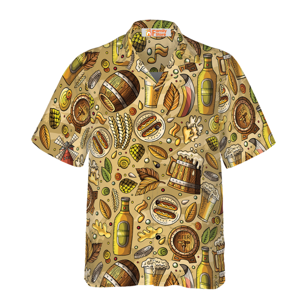 Beer fest seamless pattern Hawaiian Shirt Jezsport.com