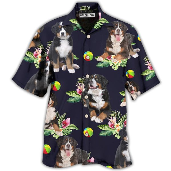 Bernese Mountain Dog Ball Tropical Floral - Hawaiian Shirt Jezsport.com