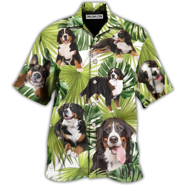 Bernese Mountain Dog Tropical Leaf Lover - Hawaiian Shirt Jezsport.com