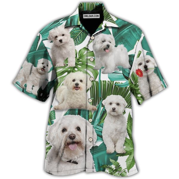 Bichon Frise Dog Tropical Leaf Style - Hawaiian Shirt Jezsport.com