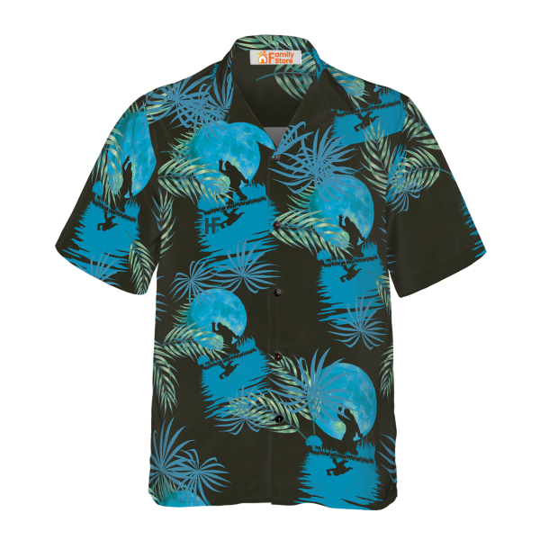 Bigfoot Tropical Blue Moon Hawaiian Shirt Jezsport.com