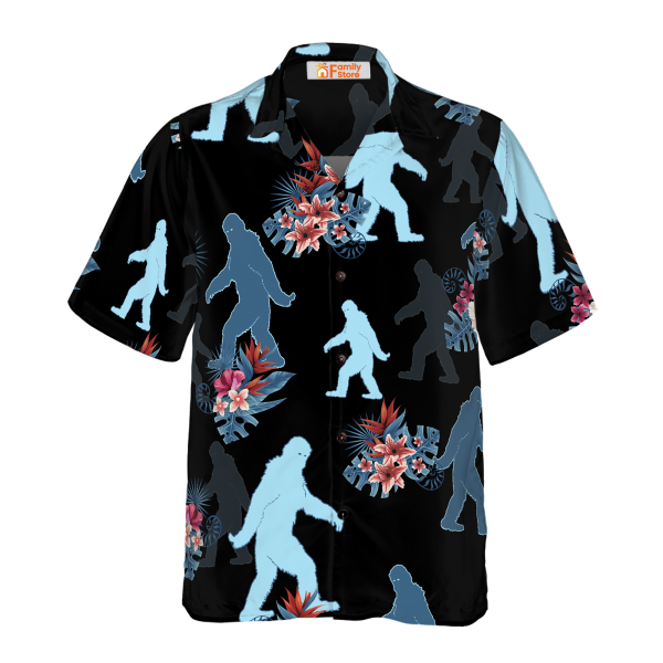 Bigfoot & The Tropical Leaves Bigfoot Hawaiian Shirt Jezsport.com