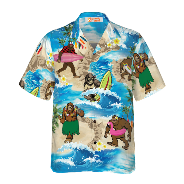 Bigfoots Are On Summer Vacation Hawaiian Shirt For Men Jezsport.com