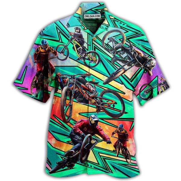 Bike Oh Shift Mountain Biking In Green - Hawaiian Shirt Jezsport.com