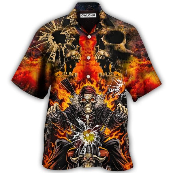 Skull Biker Style - Hawaiian Shirt Jezsport.com