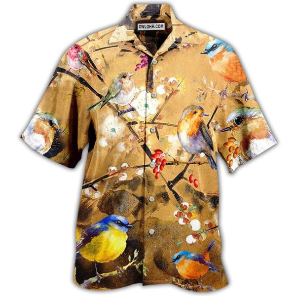 Robin The Bird Took Its Perch On A Tree Branch - Hawaiian Shirt Jezsport.com