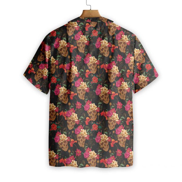 Blooming Skull Hawaiian Shirt Jezsport.com