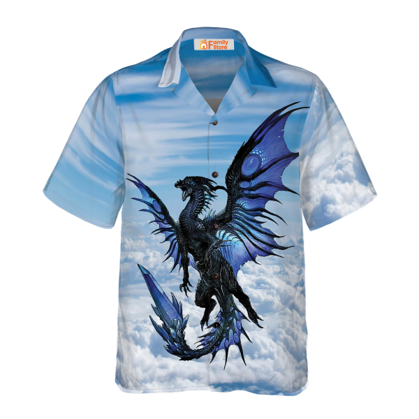 Blue Dragon On Blue Sky Hawaiian Shirt Jezsport.com