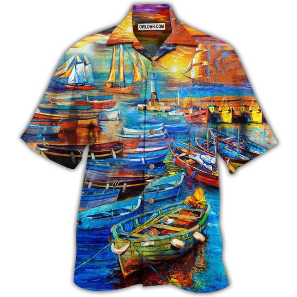 Boat The Bygone Days By The Harbor Eventful Life - Hawaiian Shirt Jezsport.com