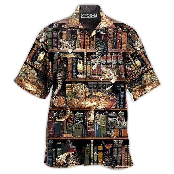 Book And Cat Sleep - Hawaiian Shirt Jezsport.com