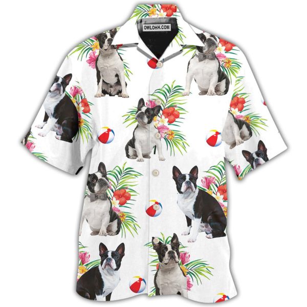 Boston Terrier Dog Ball Tropical Floral - Hawaiian Shirt Jezsport.com