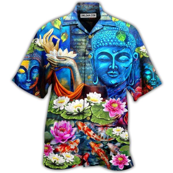 Buddha What You Think You Become With Flowers - Hawaiian Shirt Jezsport.com