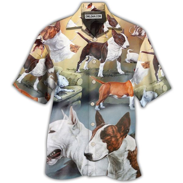 Bull Terrier Dog Lover Art Style - Hawaiian Shirt Jezsport.com