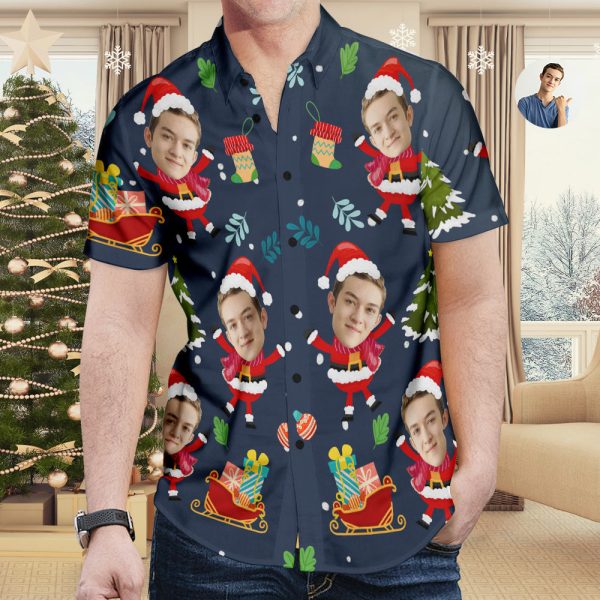 Custom Face Christmas Gift For Men Hawaiian Shirt Jezsport.com