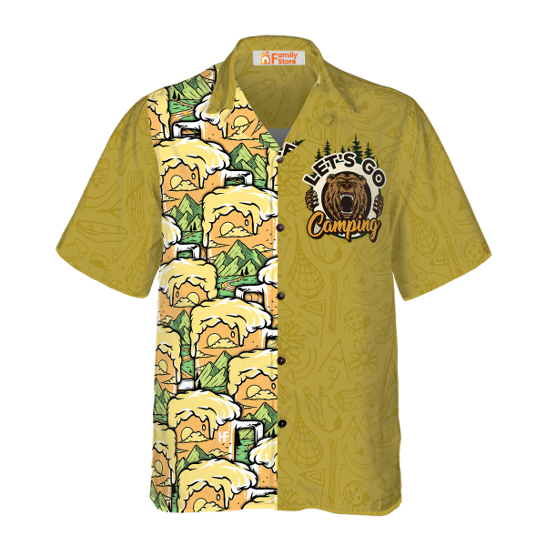 Camping Bear Drink Beer Hawaiian Shirt Jezsport.com