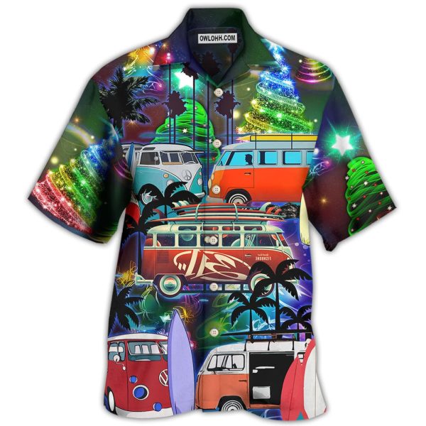 Camping Van Merry Christmas Happy Night - Hawaiian Shirt Jezsport.com