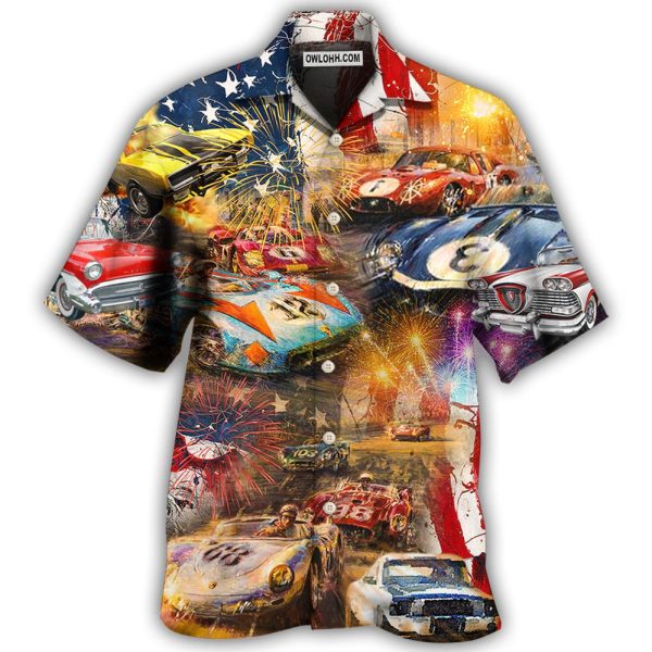 Car Racing Independence Day - Hawaiian Shirt Jezsport.com