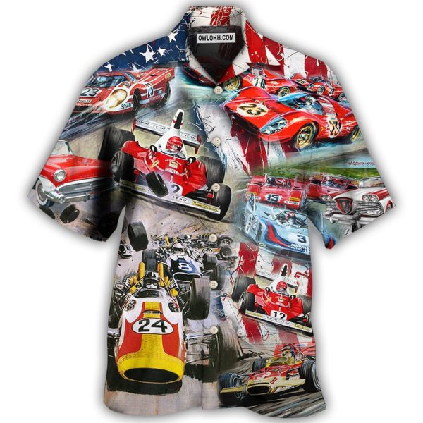 Car Racing Independence Day America - Hawaiian Shirt Jezsport.com