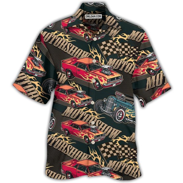 Car Racing Motorshow Fire - Hawaiian Shirt Jezsport.com