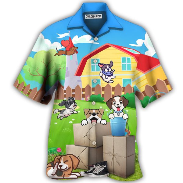 Cartoon Funny Dog - Hawaiian Shirt Jezsport.com